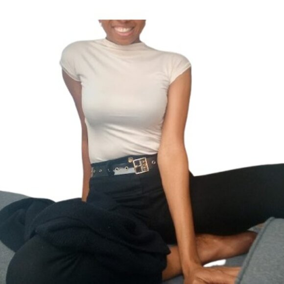 Aria Mock Neck Tee - Picture 1 of 6